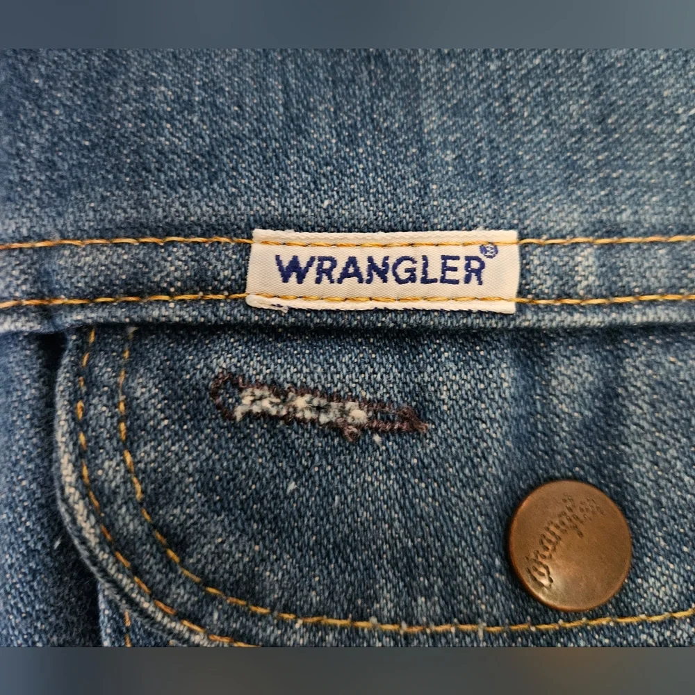 Wrangler Vintage 70s Cut-Off Denim Jacket Vest w/ Harley Davidson Vintage Patch - Picture 8 of 11
